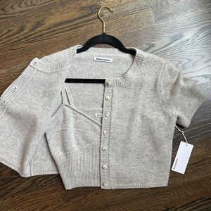 REFORMATION Gisela cashmere tank + cardigan set